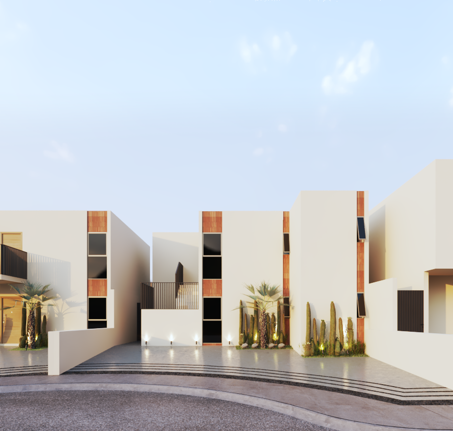 Fachada del modelo duplex